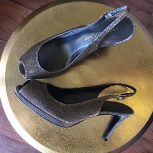 Stuart Weitzman glitter peeps!